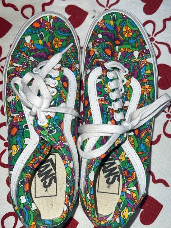 Vans Shoes - Vans Old Skool Canvas Sneakers - Green, Purple, Orange, Yellow, White